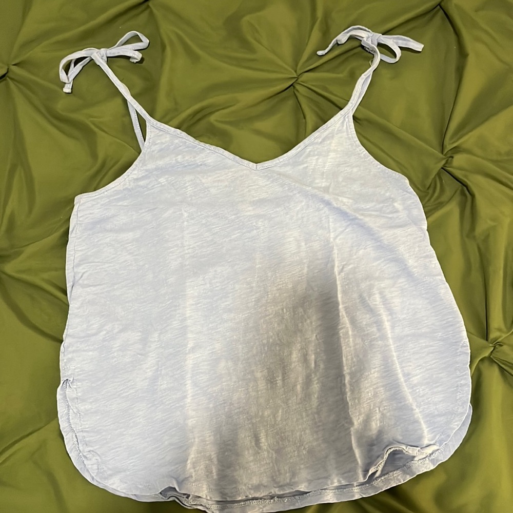 Light Blue Tie-Strap Top